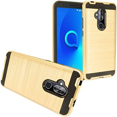 Z-GEN - for Alcatel 7 Phone 6062W, T-Mobile REVVL 2 Plus (2018), REVVL2 Plus 6062Z - Brushed Hybrid Case - CS3 Gold