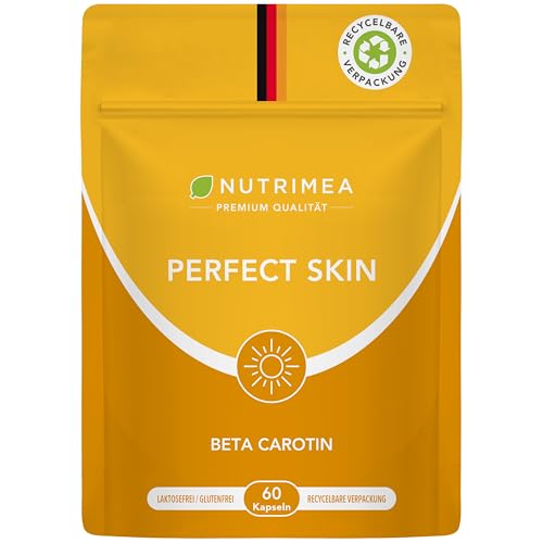 Beta Carotin Bräunungskapseln | 2in1 Natural Tan Bronzer Perfect Skin | Natürliche Bräune + Hautschutz | Vitamin A E Selbstbräuner Kapseln 100% Vegan