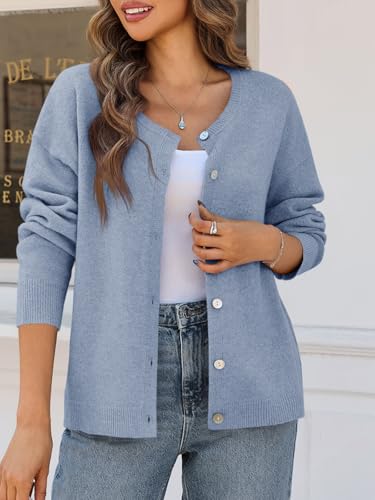 Saodimallsu Womens Cardigan Sweaters Button Down Long Sleeve Knit Outerwear 2025 Trendy Fashion Open Front Outfits4