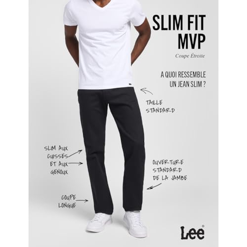 Jeans Lee Slim Fit MVP Noir 36/32 du bureau au weekend