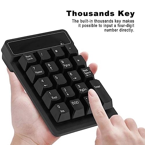 Image of Tobo Wireless Numeric Keypad 2.4G | 19 Keys Portable Number Pad with USB Receiver for Laptop, PC, Desktop | Plug & Play, 10m Range, Splash-Resistant Mini Numpad for Accounting & Data Entry TD-K3