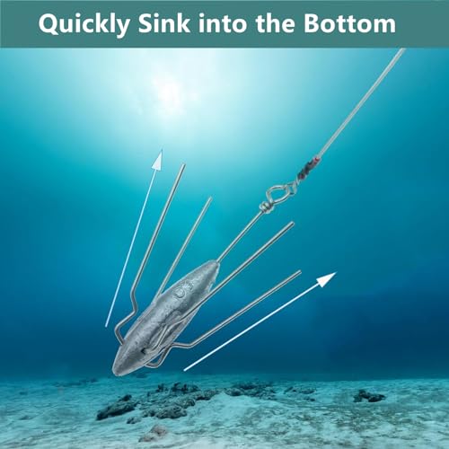 Lfemro Pacote com 5 Equipamentos de Pesca, Chumbada de Aranha, Cauda Longa, Pesca de Surfe Em Água S