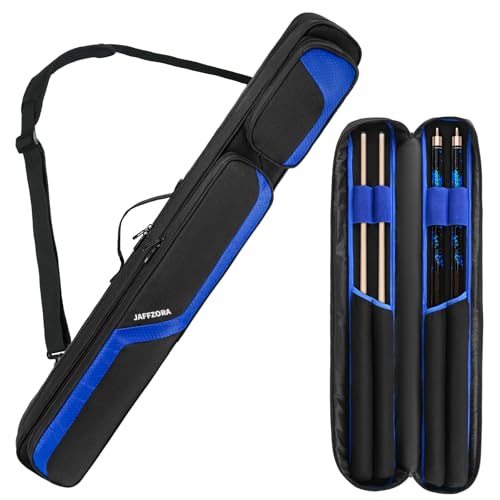 Jaffzora Estojo Para Taco De Sinuca 2X2, Estojo Para Transporte De Tacos De Sinuca Comporta 2 Pontas E 2 Hastes, Bolsa Macia Para Taco De Bilhar Com Alças De Ombro, Preta (Somente Bolsa)
