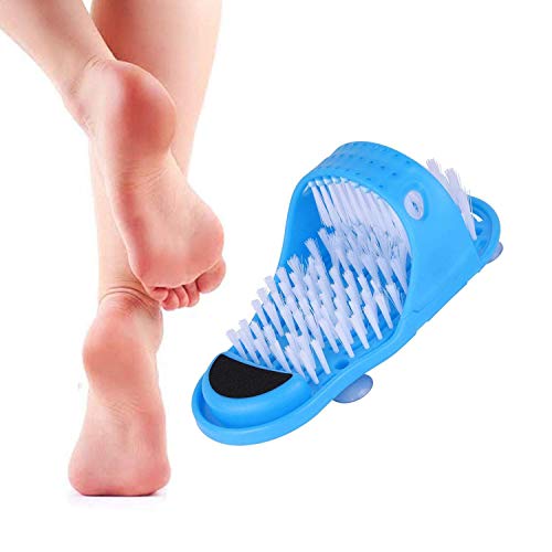 Foot Scrubber, 1 Piece Magic Shower Foot Massager Cleaner Slippers Brush with Non-Slip Suction Cups, Foot Acupressure Massage Spa Easy Cleaning Brush Exfoliating Scrub Foot Massager Slippers
