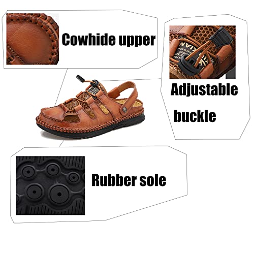 Men's Closed Toe Hiking Sandals, Large Size Hollow Out Casual Sandals, Fashion Backpacking Beach Shoes2