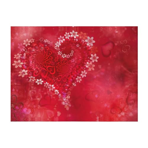 Couverture lit Saint-Valentin fleurs rouges microfbre