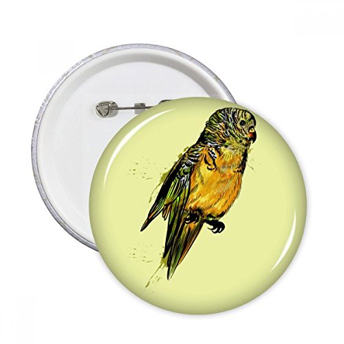 Badge perruche jaune et perroquet : le coffret de 5 broches multicolores idéal à offrir en cadeau