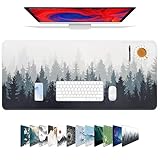 Galdas Mouse Pad Forest for Gaming，Background Pattern XXL XL Large Mouse Mat Long Extended Mousepad Desk Mat Non Slip Rubber Mice Pads Stitched Edges Thin 31.5x11.8x0.12 Inch,Tree