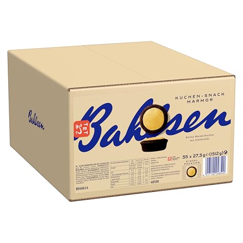 Bahlsen Kuchen-Snack Marmor, Großpackung mit 55 Dessertpackungen à 27,5 g, einzeln verpackte Marmorkuchen (1 x 1,51 kg)