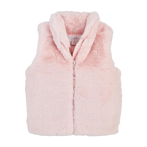 Mud Pie Girls Children Faux Fur Zip Vest-Pink