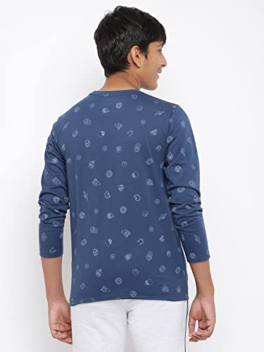 Image of Li'l Tomatoes Boys Regular Fit Printed Round Neck Cotton Tshirt Dblue