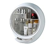 化粧品収納ボックス 壁掛け式 メイクボックス 化粧品収納 大容量 おしゃれ 化粧箱 節約スペース 透明な蓋付 防水 防塵 穴あけ不要 引き出し付き スキンケア用品収納 寝室 洗面所用 (ホワイト)