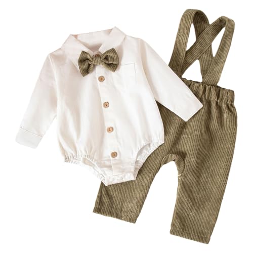 RUNQHUI Baby Jungen Gentleman Festlicher Anzug Langarm Strampler...