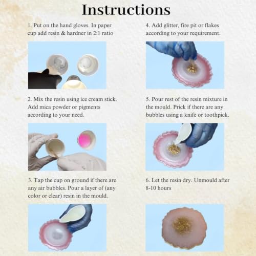 Image of ICRAFTYWORLD DIY Resin Kit Epoxy Resin Art Set Resin Agate Coaster Kit for Beginners with Pigment, Glitter, Wooden Easel & More 32 Items