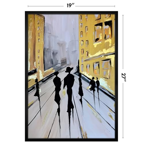 Image of Americanflat 19x27 Poster Frame with Polished Plexiglass - Streamline Collection - Thin Border Picture Frame for Wall Display - Hanging Hardware Included - Black