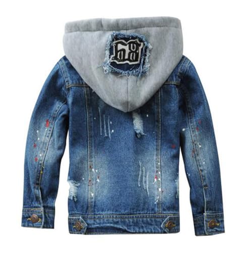 Kid Boys Girls Casual Hoodie Denim Jackets Long Sleeve Zipper Jeans Coat Button Down Cowboy Outwear2