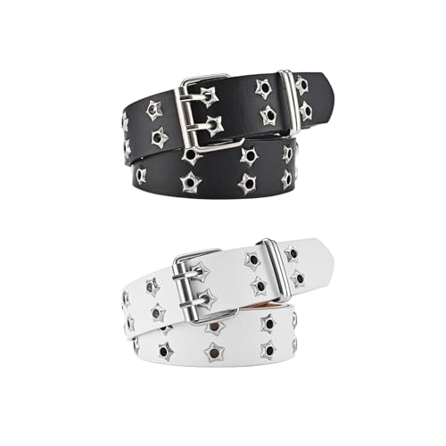 Studded Belt, Y2k Belt Gothic Star Rivet Punk Rock EMO Belts Goth Grunge Accessories for Women Men