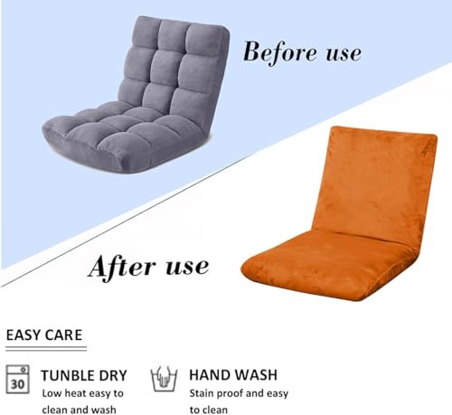 Funda de silla de suelo de terciopelo gris con protector para gaming extraíble 7