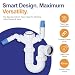 PlumbEZ Telescopic Adjustable Twin Nozzle Swivel P Trap - 40mm (1.1/2") Sink Waste Trap, Washing Machine Waste Pipe Extension, Sink Waste Kit, Sink Waste Solution