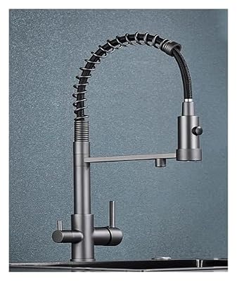 ItoNc Gun ash Purification Kitchen tap Deck Installation Cold and hot Mixer Crane Swivel Spray Flow Mode Filtered Drinking Water,Kitchen faucets