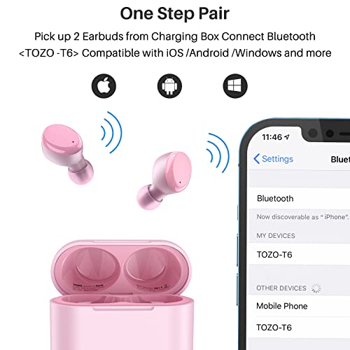 image for TOZO T6 True Wireless Earbuds Bluetooth 5.3 Headphones Touch Control w