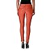 YELETE Black Herringbone Solid 5 Pocket Solid Fashion Jegging with Rhinestones (Small/Medium, Rust)
