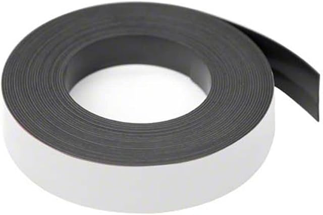 FIRST4MAGNETS MFL25(MW)-1X5M F4MF25W-1 White 25mm Wide x 0.76mm Thick Magnetic Gridding Tape (5 Metre Length)