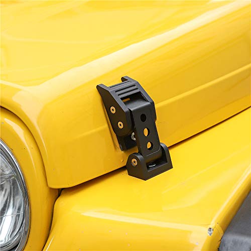 TJ Hood Latch Hood Lock Catch - JeCar Aluminum Hood Latches Catch Kit for Jeep Wrangler TJ Accessories 1997-2006 by JeCar - Image 6