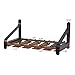 Rustic State Barrel Wall Mount Wood Floating Wine Rack with Glassware Holder Stemware Shelf Organizer for 5 Bottle and up to 15 Glass Storage - Kitchen Dining Room Bar Décor - Walnut
