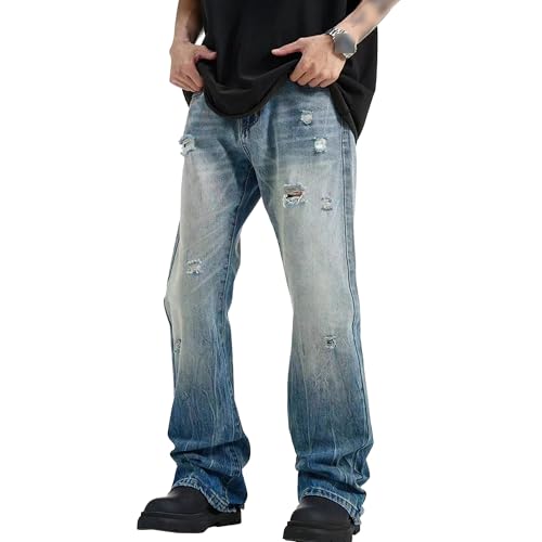Jean baggy homme léger et ample au design rétro décontracté