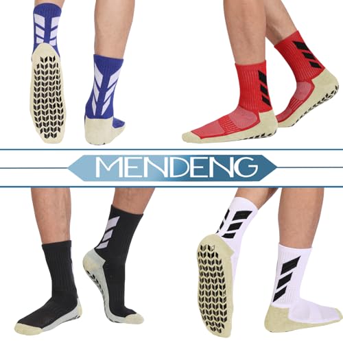 MENDENG Grip Socks Soccer Men Youth Non Slip Grippy Socks for Men Non Skid Football Hospital Anti Slip Athletic Socks 5