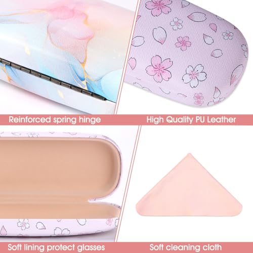 Image of PERFECTSIGHT Hard Shell Eyeglasses Case, PU Leather Protective Glasses Case, Cute Eyeglass Case for Women Men Girls