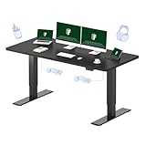 FLEXISPOT 71 x 32 Inch Dual Motor Standing Desk, Computer Desk with Memory Controller, Home Office Desk with Splice Board (Black Frame + 71