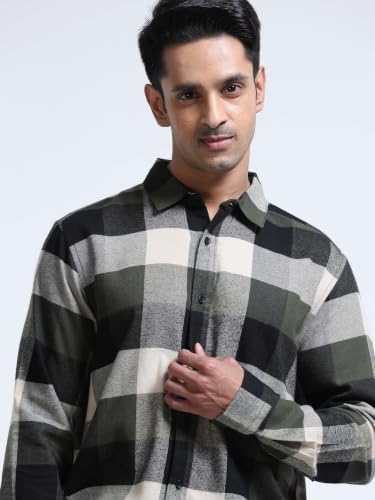 Image of StitchX Men's Brushed Cotton Buffalo Checkered Shirt-S-2XL