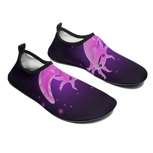 Cute Kawaii Pink Axolotl Water Shoes Men Women Adult Aqua Sock Barefoot for Beach Swim River Pool Lake Hiking Kayaking Surfing