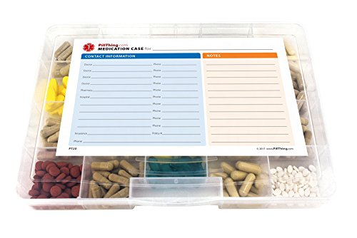 Large Monthly Pill Organizer with Built in Handle, Deep Compartments, Stay Tight Lid for Travel *Free Emergency Contact Card Included! - Thumbnail 4
