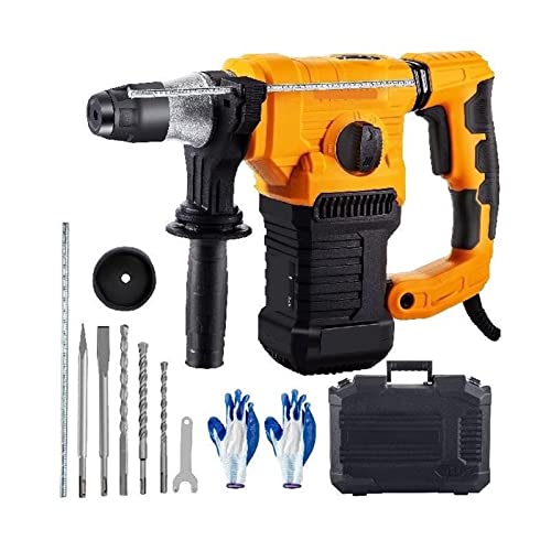 HEALBYBLE Taladro percutor rotativo de 1500W, perforación máxima de 32mm SDS Plus, Martillo neumático de demolición, perforador eléctrico de Madera y hormigón 3 en 1,Alta Durabilidad