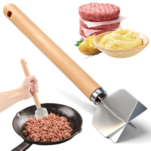 304 Stainless Steel Meat Chopper,Food Grade 6-Blade Ground Beef Chopper