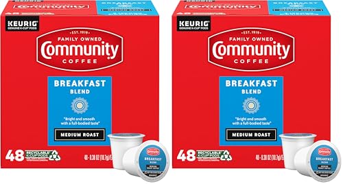 Image of Community Coffee Breakfast Blend Medium Roast Single-Serve Keurig K-Cup Pods 48 Count (Pack of 2)