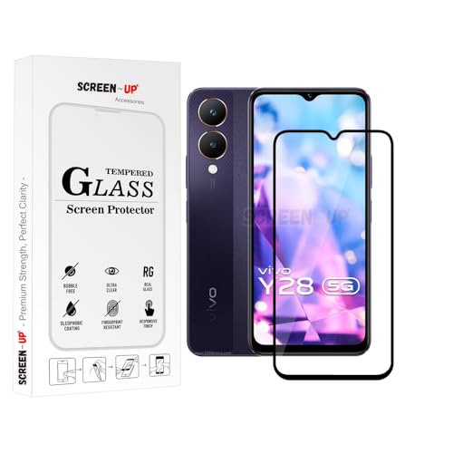 Image of ScreenUp Tempered Glass For vivo Y28 - Ultra Clear, 9H Scratch Resistant, Full Coverage, Easy Install Screen Protector