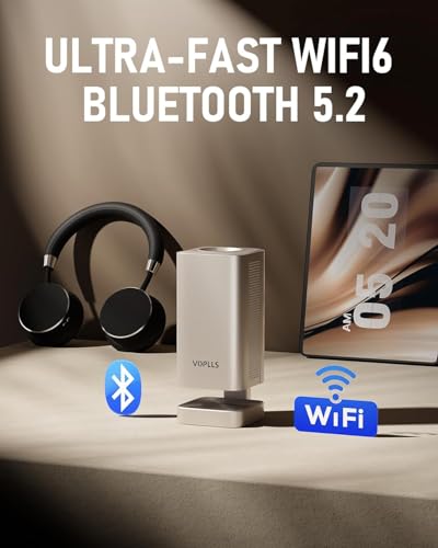 Image of [Officially-Licensed APP & DoIby Audio] Smart Mini Projector with WiFi and Bluetooth, VOPLLS 2000ANSI Portable Outdoor Projector 4K Support with TOF Real-Time Focus, Native 1080P Home Movie Projector