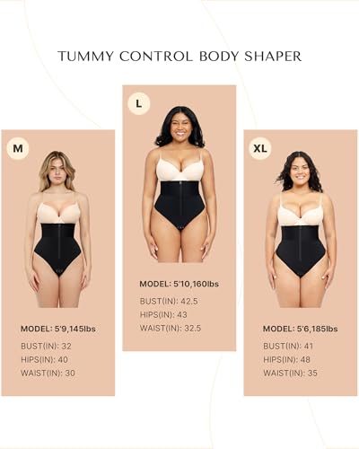 Image of SHAPELLX Thong Shapewear Tummy Control Underwear for Women High Waisted Body Shaper