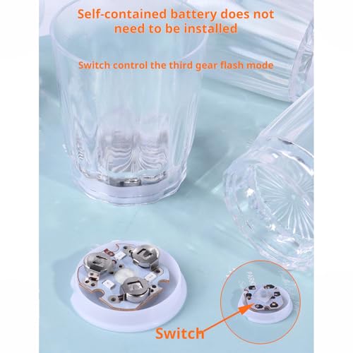 Lot de 24 verres à eau avec lumière LED colorée réutilisables - 6
