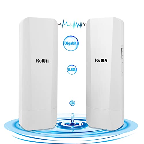 Gigabit Wireless Bridge, KuWFi 900Mbps 5.8G Outdoor WiFi Bridge Point