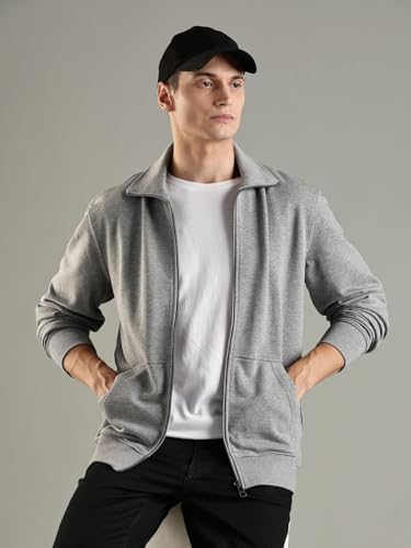 Image of Solid Regular Fit Cotton Jacket