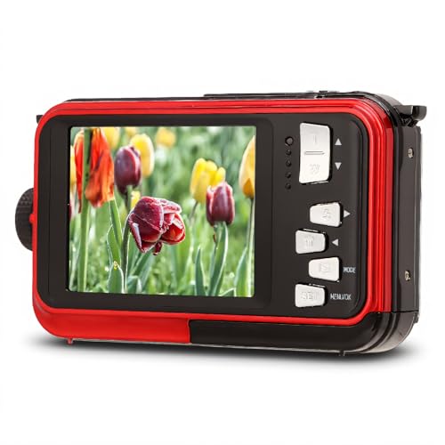 Appareil photo numérique étanche 2.7K 48MP double écran rouge zoom 16X
