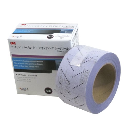 3M 30707 Hookit 334U Purple 70 mm x 12 m P240 Grit Clean Sanding Sheet Roll