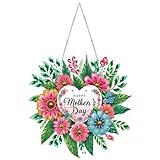 ARTopet DIY Diamond Pendant Ornament Mother's Day Wreath PVC Special Shaped Crystal Diamond Art Painting Hanging Single Sided for Home Garden Wall Door Decor