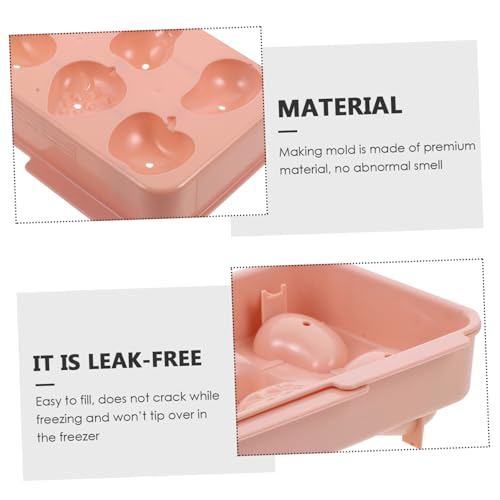 Molde reutilizable para cubitos de hielo con forma de fruta rosa miniatura 6