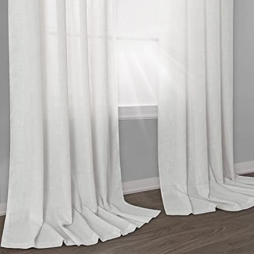 120 Inches Long Semi Sheer Linen Curtain Panels Farmhouse Extra Long Window Curtains For Large Windows Living Room Light Filtering Country Rustic Patio Garden Windows 38X120 Inch Length 10 Ft Tall #TOP4